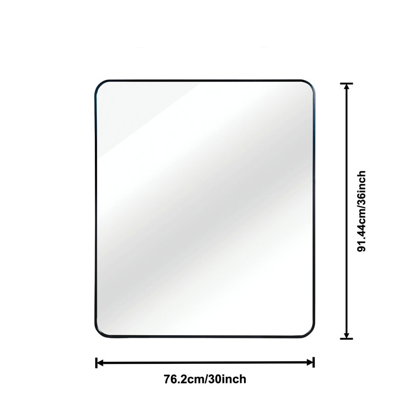 Miroir décoratif contemporain pour salle de bain, Noir