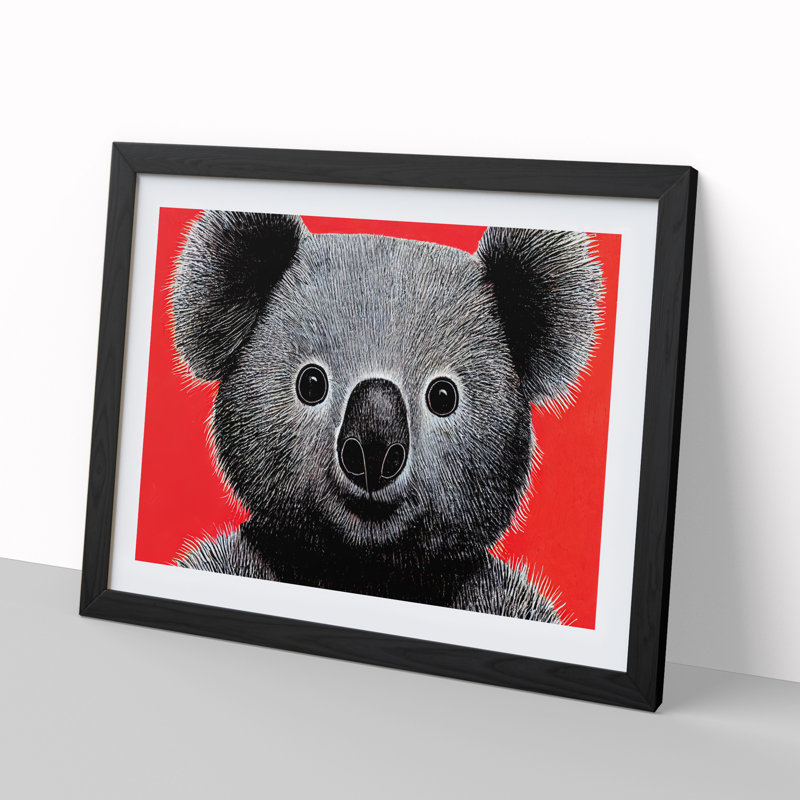 Select Koala Bear - Framed Print, Black , 25cm H x 34cm W x 2cm D