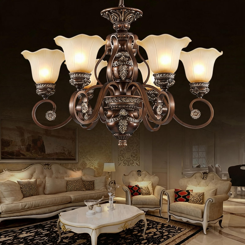 Plafonnier semi-encastré Retro Bronze Chandelier