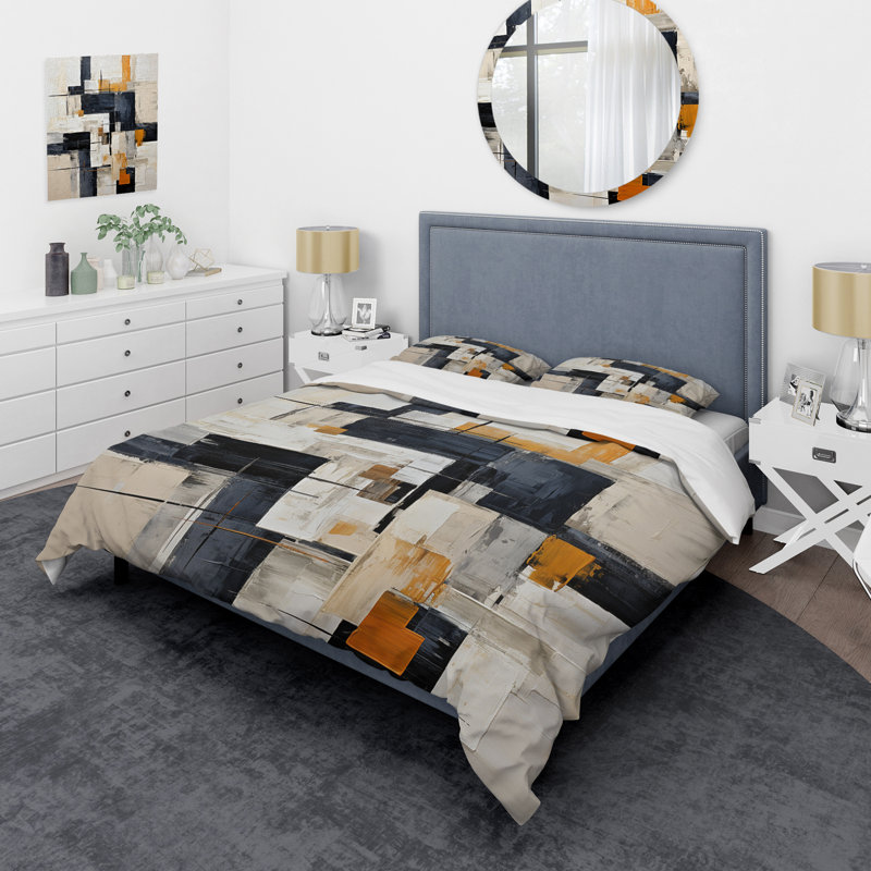 Ensemble de housse de couette Ivory Illusions Abstract Shapes II - Abstract Shapes