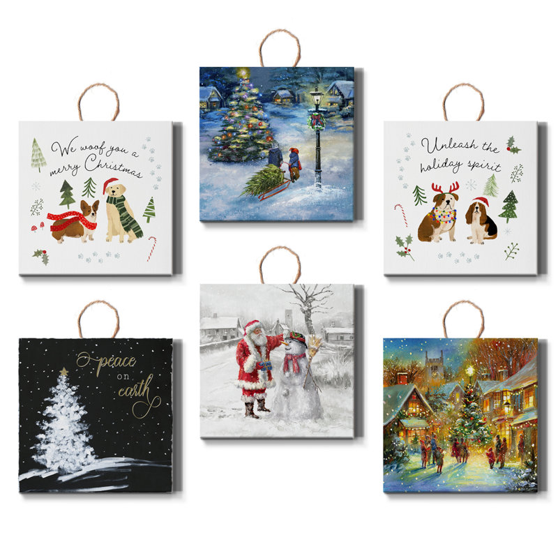 Ensemble de 6 ornements photo suspendus de Noël