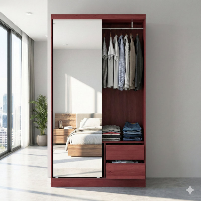 Armoire-penderie Eliason, Acajou