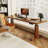 Brown + Black Rectangular Hight adjustable Solid Wood + Carbon Steel desk-108225065