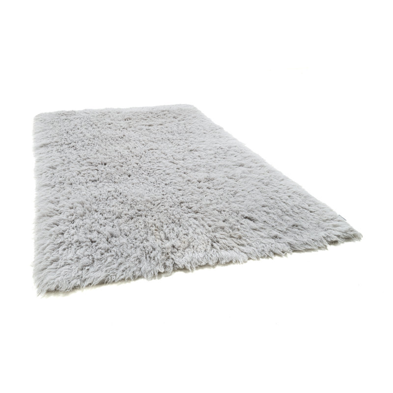 , Grey/Brown/Blue Fluffy, hand-woven flokati rug made of 100% virgin wool, Rectangle 80 x 160cm