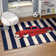 Tapis décoratif en laine Touffetée à la main bleu marine/beige/rouge quesinberry