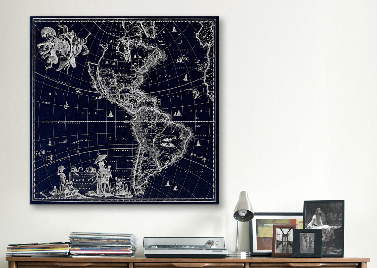Fleur De Lis Living Antique Maps North America and South America (1658 ...