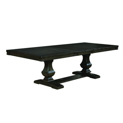 94.5" W Transitional Dining Table, Espresso/Warm Gray