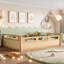 Lit double en bois massif pour enfants avec garde-corps pleine longueur pour enfants-174457120-174457122