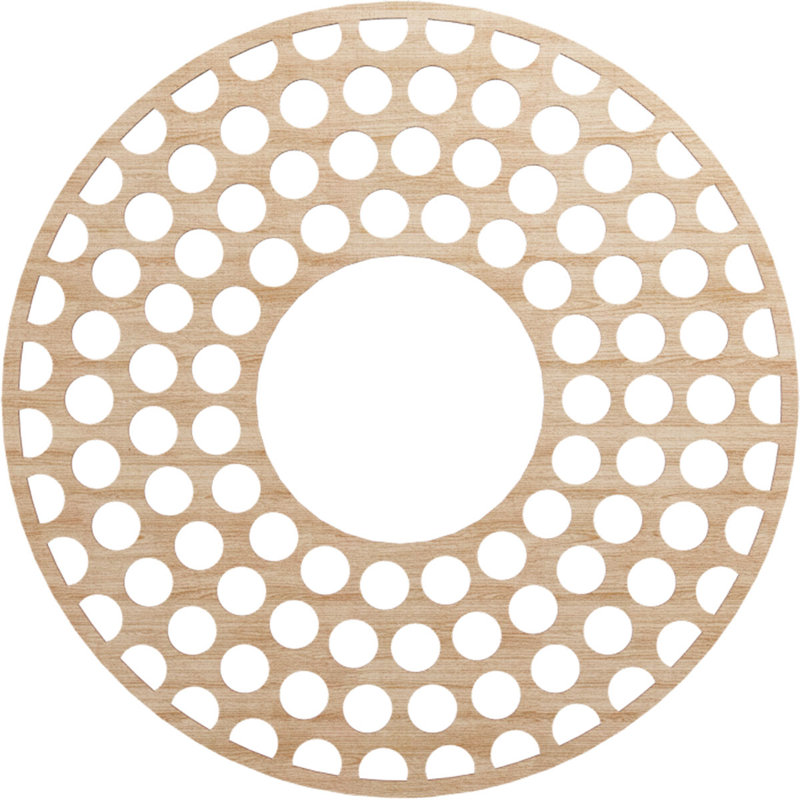 Médaillon de plafond en bois Fink, Aulne, H 34 po x l 34 po x P 0,25 po