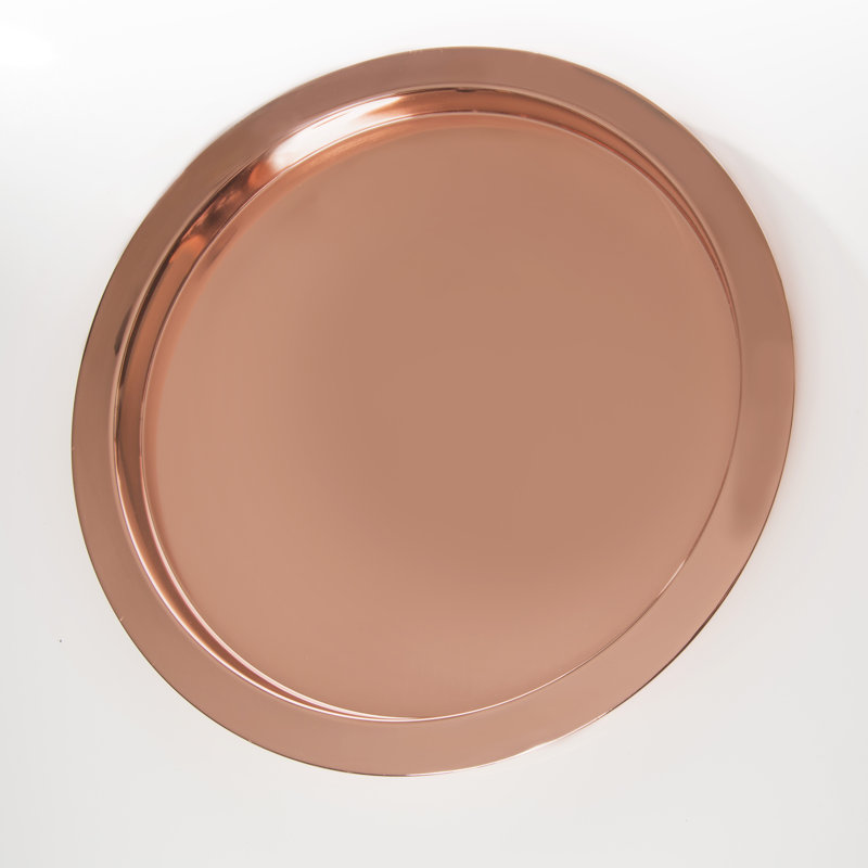 Monteiro Metal Tray, 1" H x 15" W x 15 D, Copper