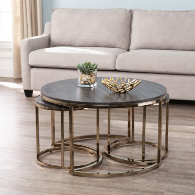 Ensemble de 3 tables basses rondes gigognes