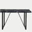 Table de salle à manger de style industriel rectangulaire en bois aggloméré noir, convenant à 4 à 6 personnes, épaisseur du dessus 1,5 po, pieds en métal noir, convient au poste de travail