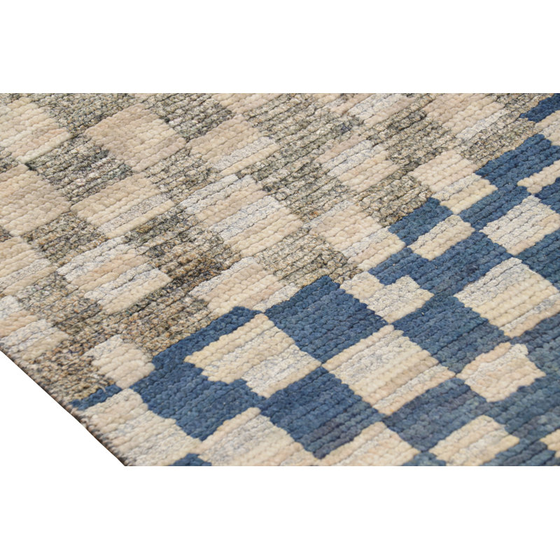 Moroccan Hand Knotted Area Rug, Rectangle 4' x 6'
