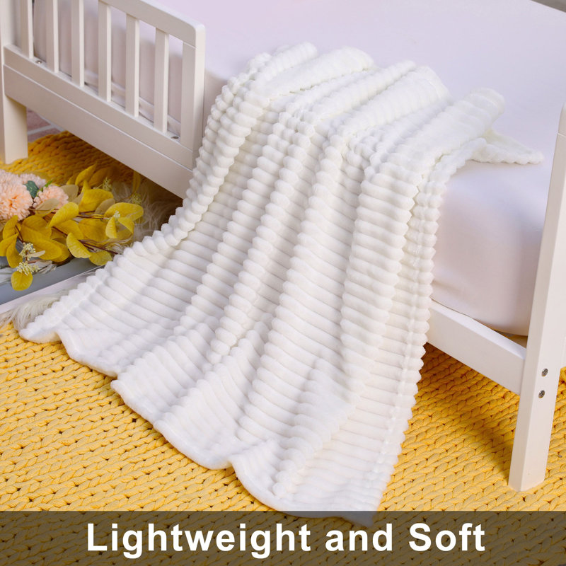 Couverture en flanelle ultra-douce, Blanc