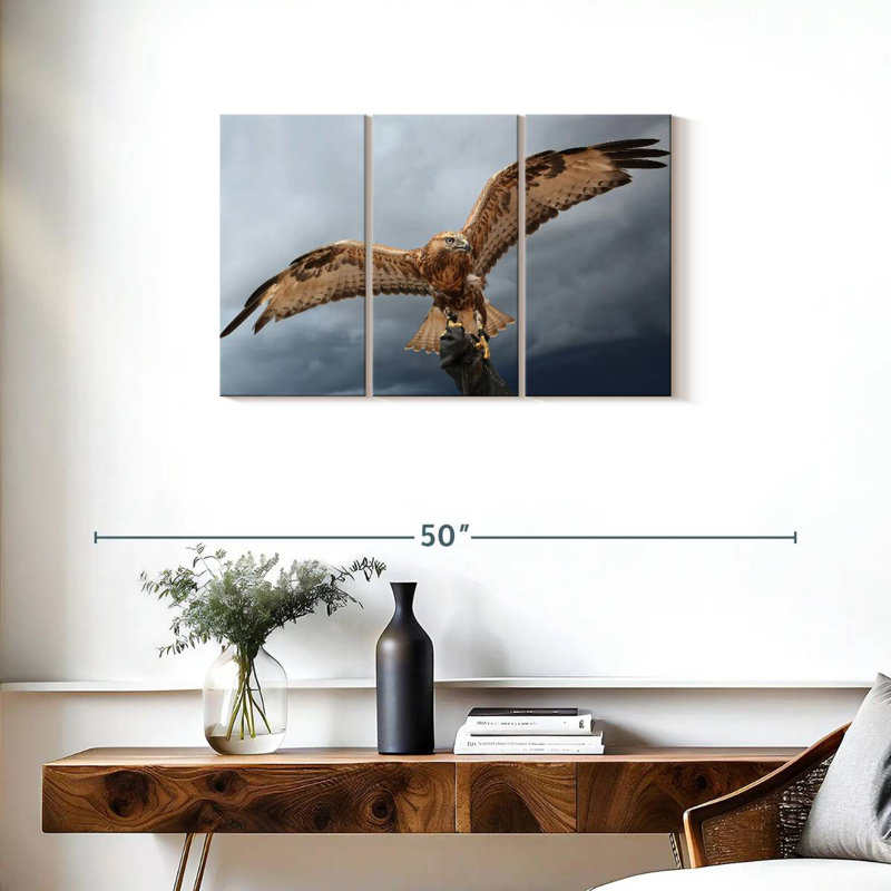 Brampt Falcon On Gauntlet, 20" H x 33" W