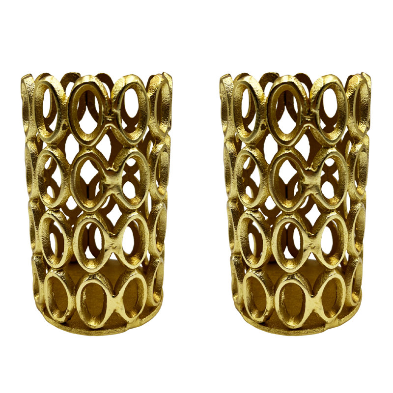 6.5'' H Aluminum Tabletop Votive Holder, Gold