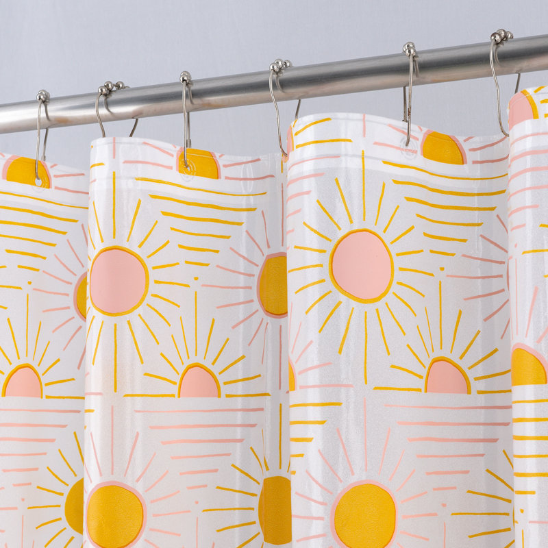 Sun Peva Waterproof Shower Curtain With Hooks