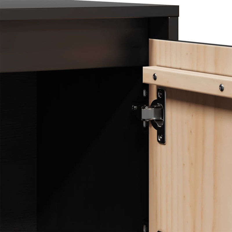 Preece 74cm Solid Wood Sideboard, Black
