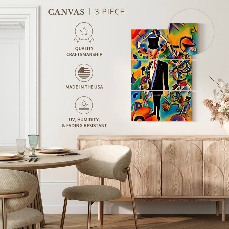 Leisha, un homme d'affaires - dans le style de Picasso, H 57 po x l 36 po