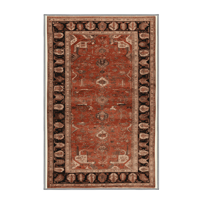 Tapis brun lavable à la machine, Rectangulaire 8 pi x 10 pi