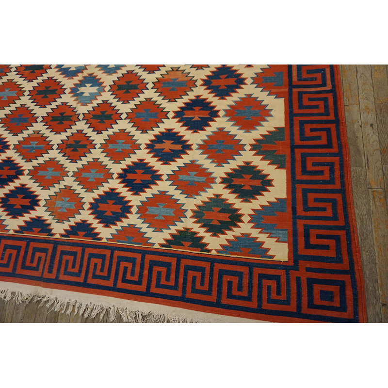 Tapis en coton terre Dhurrie Kilim