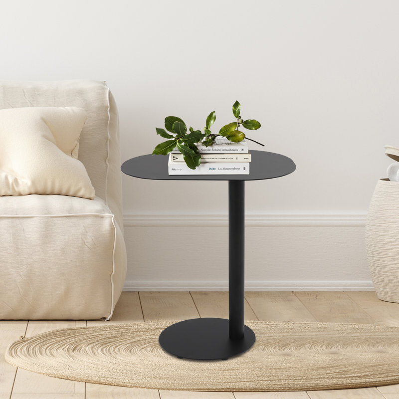 Table d'appoint en métal 20 po, Noir