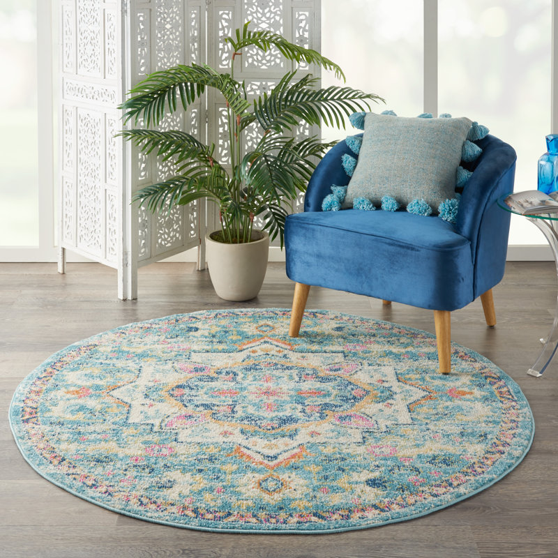 Verda Oriental Indoor Rug, Round 4'