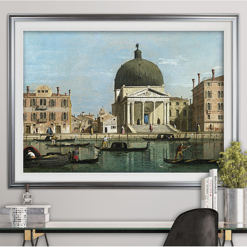 « venice s », impression, Cadre argenté, H 28 po x l 38 po x P 1,5 po