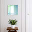 Key cabinet, Opens to the left, 30x30x5, Black, Gentle gradients of green and blue, 