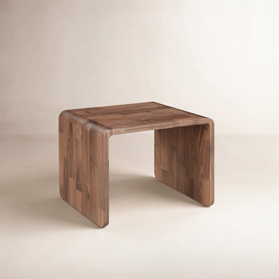 Carrie Solid Wood C-Shaped Side Table