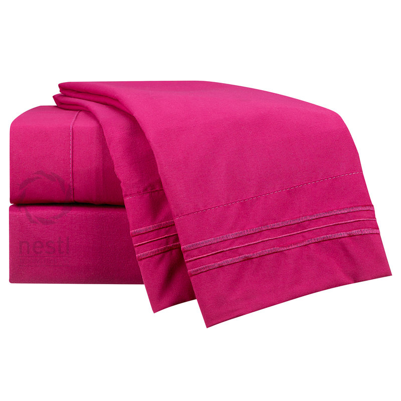 Striped Sheet Set, Twin, Vivacious Magenta