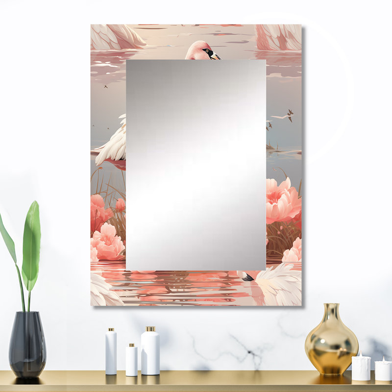 Décoration murale rétro flamant rose rétro, 32 po x 24 po