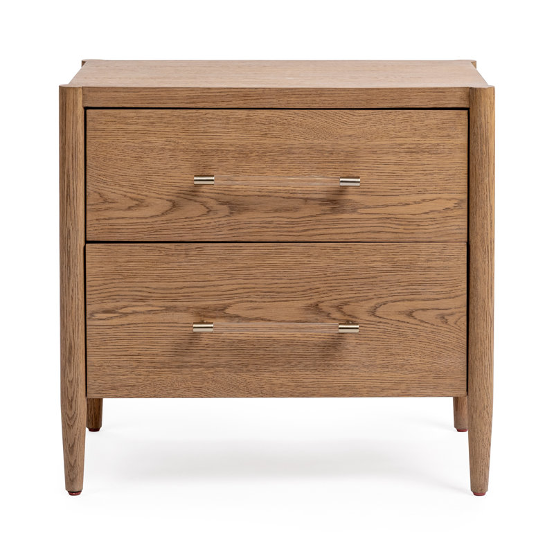 Alisen Oak Wood Nightstand
