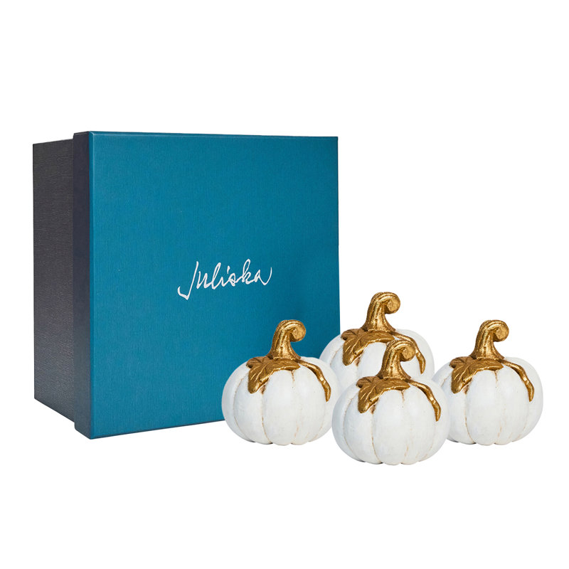 Forest Walk Pumpkin Place Card Holder, Gold
