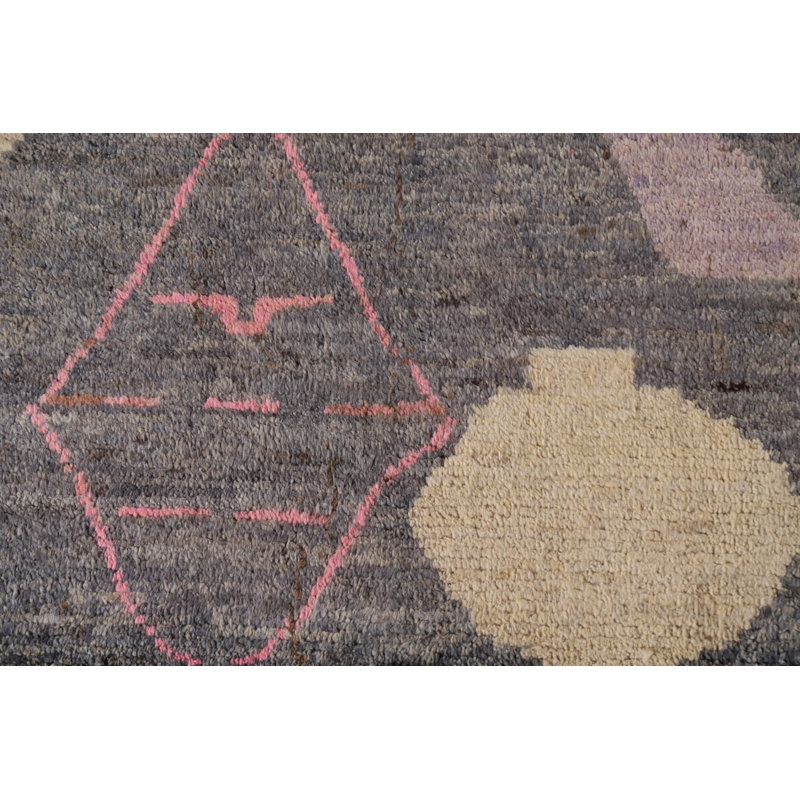 Tapis oriental géométrique marocain noué à la main 7 x 10