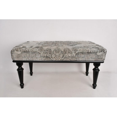 Ethnic Pattern Bench, Medallion Bench, Ottoman Bench, Upholstered Bench, Turkish Rug Bench, Kilim Bench, Home Decor Bench, Handmade Bench by Bungalow Rose