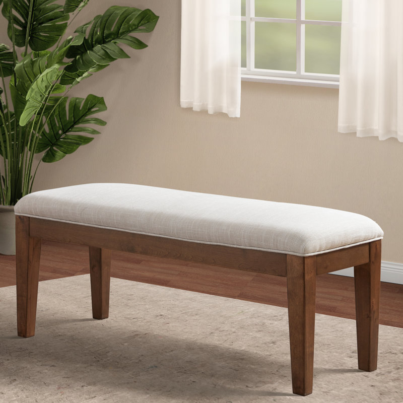 Polyester Upholstered Bench, Beige
