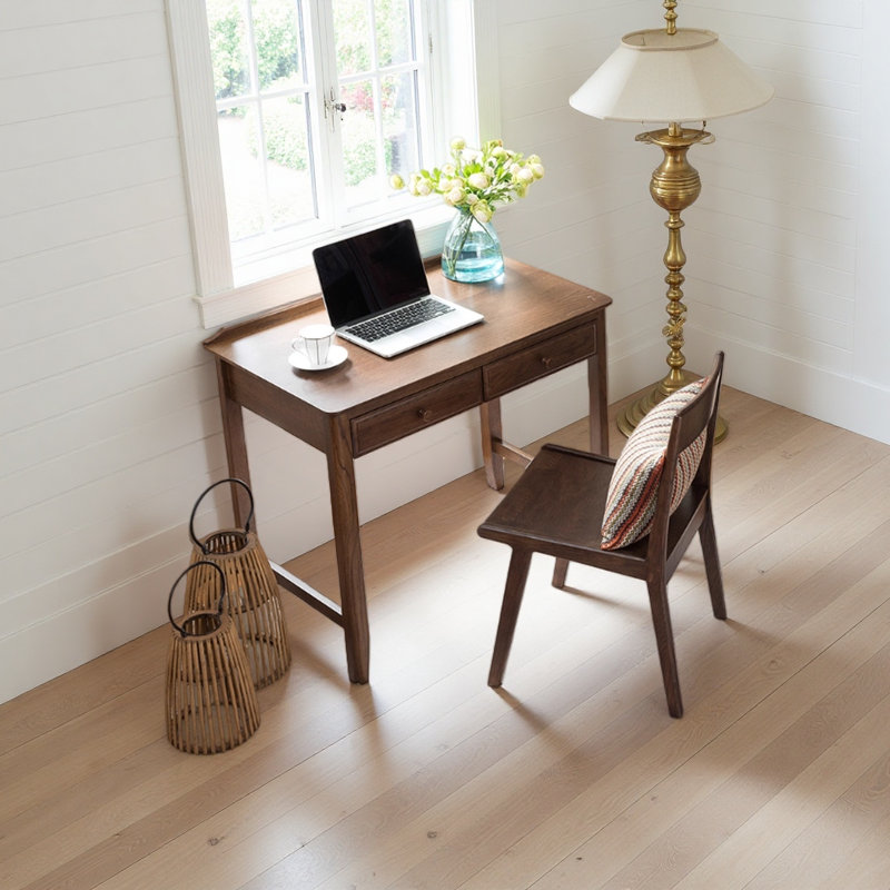 Simple red oak walnut solid wood desk