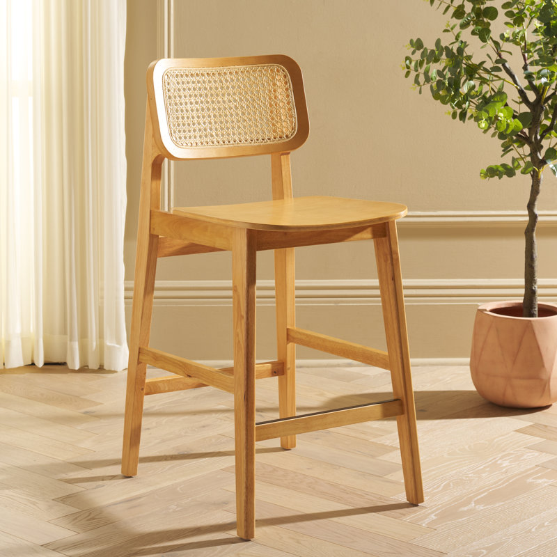 Luz Cane Counter Stool, Natural/Natural
