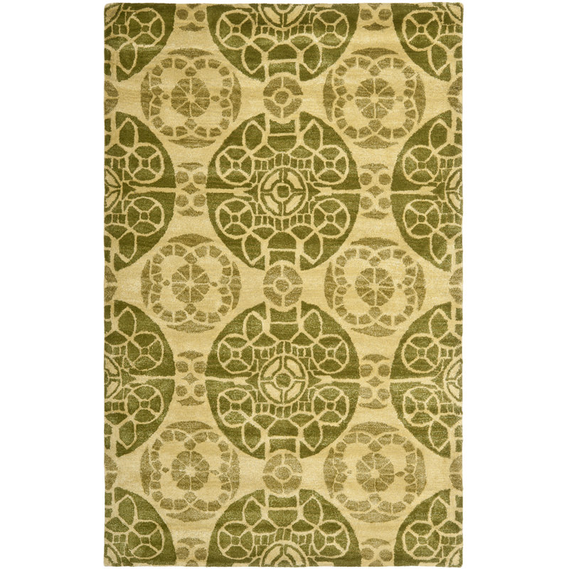 Mclean Floral Wool Hand Woven Area Rug, Rectangle 152 x 244 cm