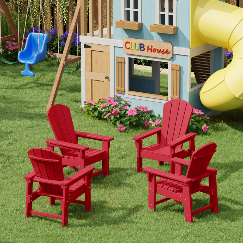 Ensemble de 4 chaises Adirondack pour enfants Laguna, Rouge
