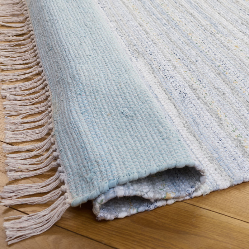 Rag Rug 401 Hand Woven Cotton Abstract Rug, Rectangle 5' x 8'