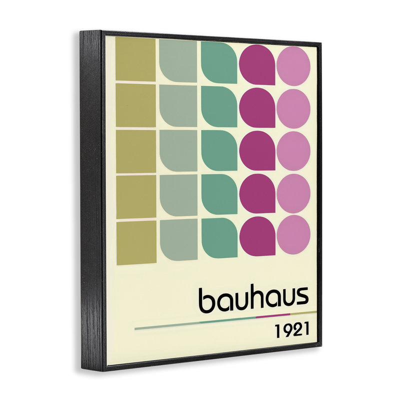 Estampe numérique Bauhaus Midcentury, design par Annabelle Hall, H 14 po x l 11 po, Giclée encadrée noir minuit