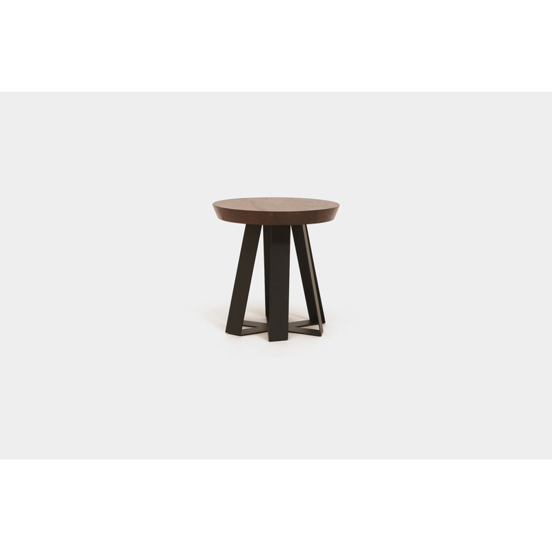 ARS Solid Wood End Table, Black, Walnut