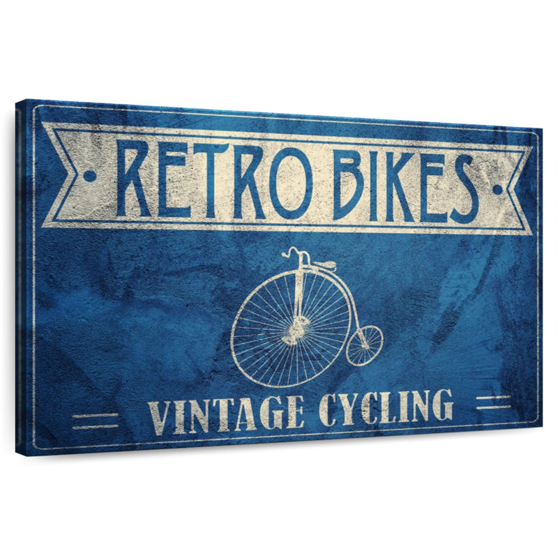 Mehar Retro Bikes Typography, 16" H x 24" W