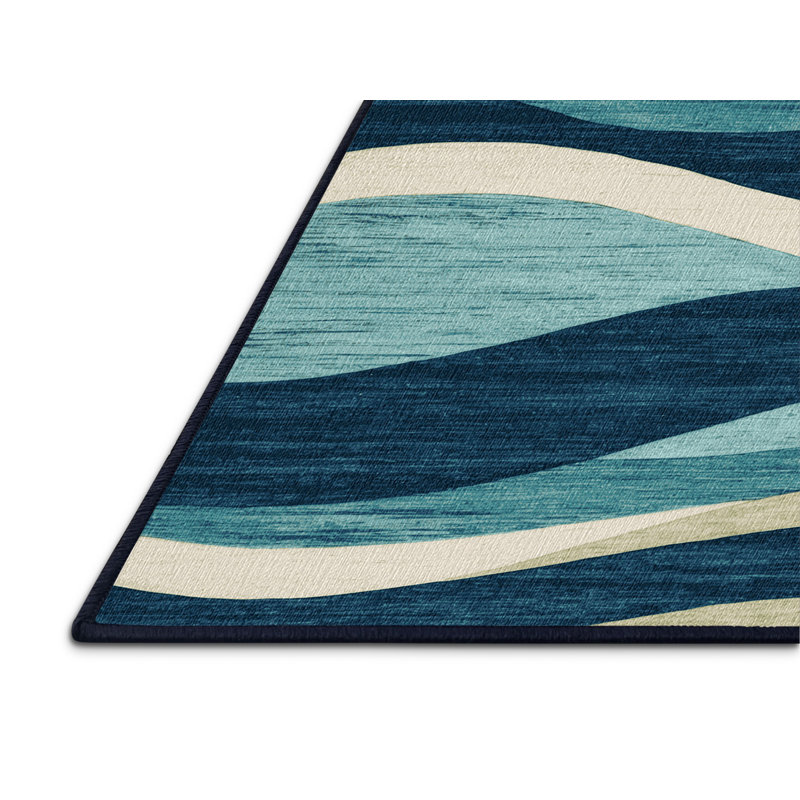  Tapis hawaïen lavable à vagues abstraites, Tapis de couloir 2 pi x 5 pi