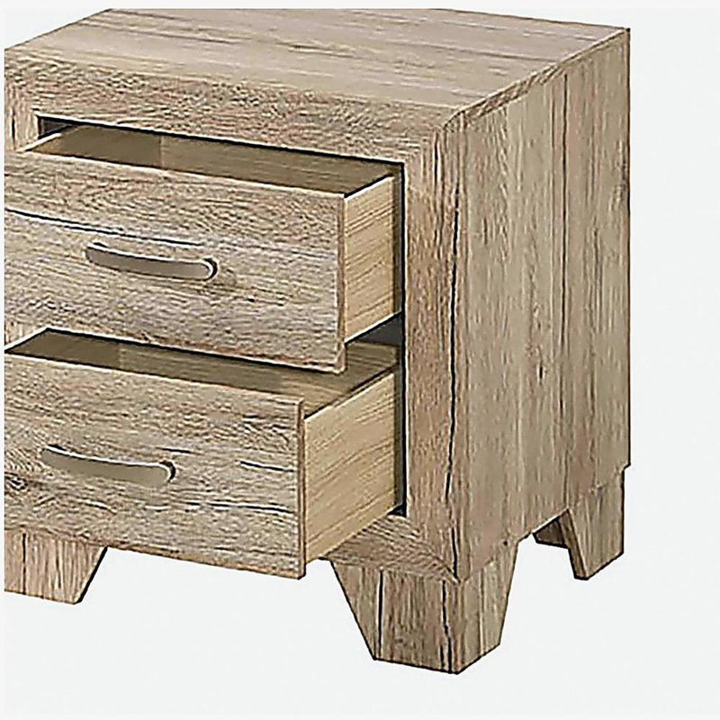 Table de chevet 2 tiroirs Natural