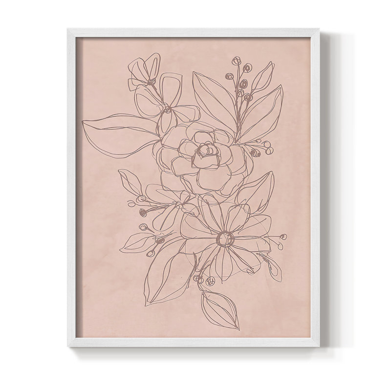 Rosetone Blossoms II, reproduction encadrée - bois massif, Blanc, H 10 po x l 8 po