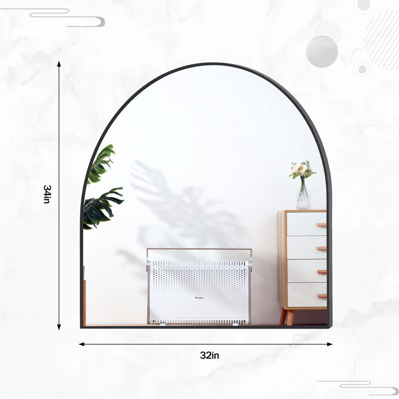 Miroir mural plat en aluminium - Basics by Wayfair ™, Noir