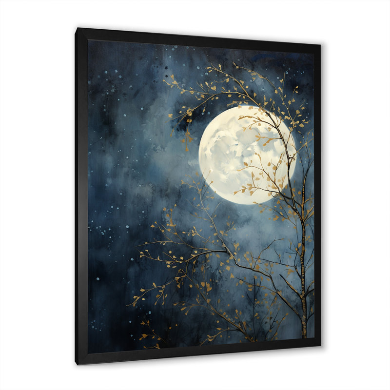 Magical Forest Moons Melody III sur toile, Cadre simple noir, H 32 po x l 16 po x P 1 po